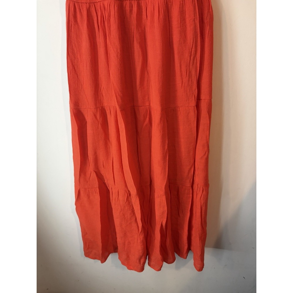 Anthropologie Orange Maxi Dress with Flutter Sleeves - Picture 3 of 6